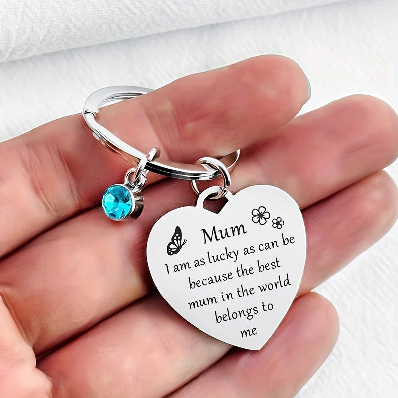 Porte-clés cœur pour femme – Cadeau sentimental fête des mères, message gravé pour maman - Image 7