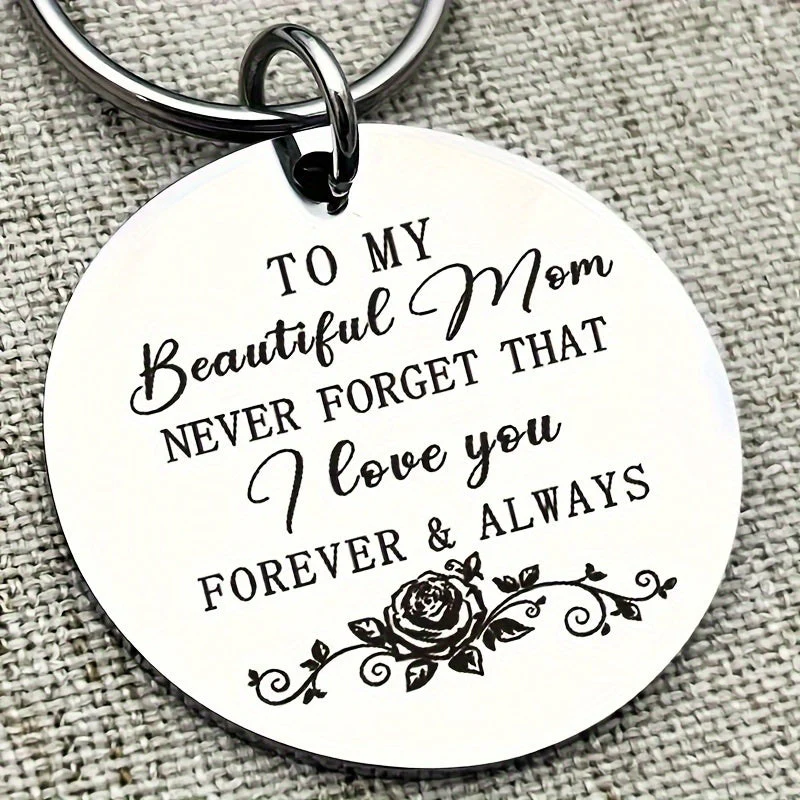Porte-clés Femme Message Touchant pour Maman – Cadeau Sentimental Gravé, Style Élégant, Idée Cadeau Fête des Mères - Image 3