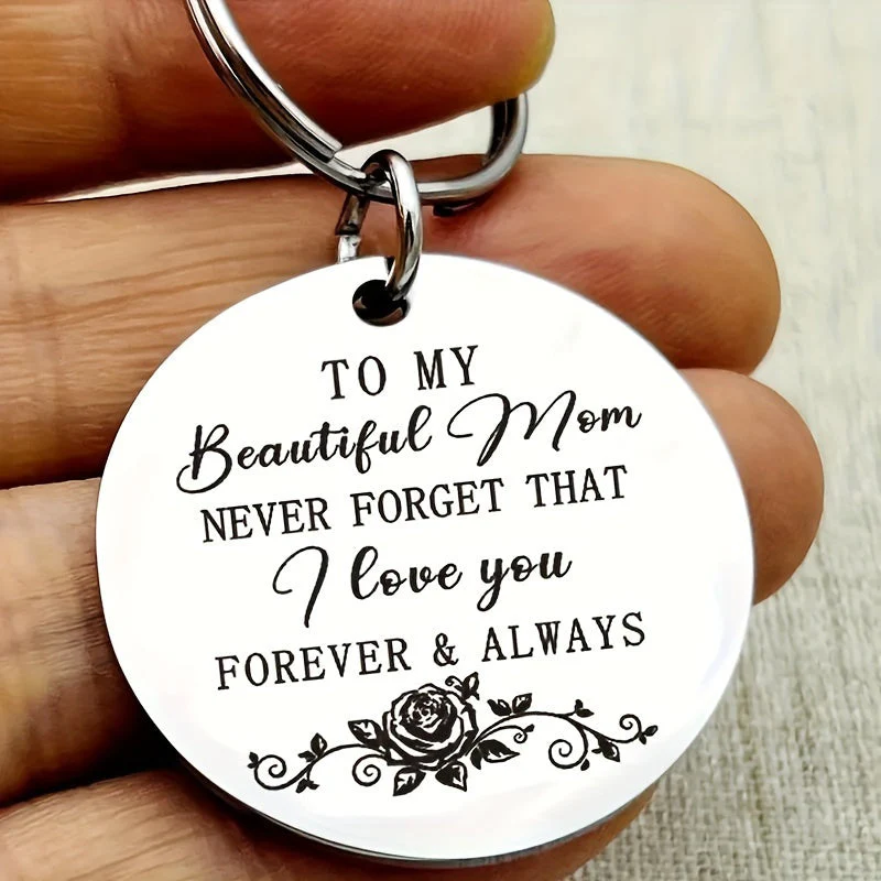 Porte-clés Femme Message Touchant pour Maman – Cadeau Sentimental Gravé, Style Élégant, Idée Cadeau Fête des Mères - Image 4