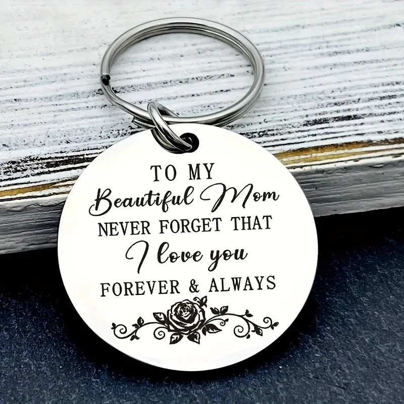 Porte-clés Femme Message Touchant pour Maman – Cadeau Sentimental Gravé, Style Élégant, Idée Cadeau Fête des Mères - Image 5
