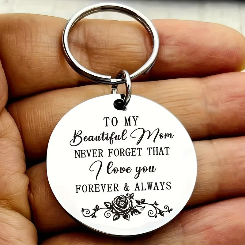 Porte-clés Femme Message Touchant pour Maman – Cadeau Sentimental Gravé, Style Élégant, Idée Cadeau Fête des Mères - Image 7