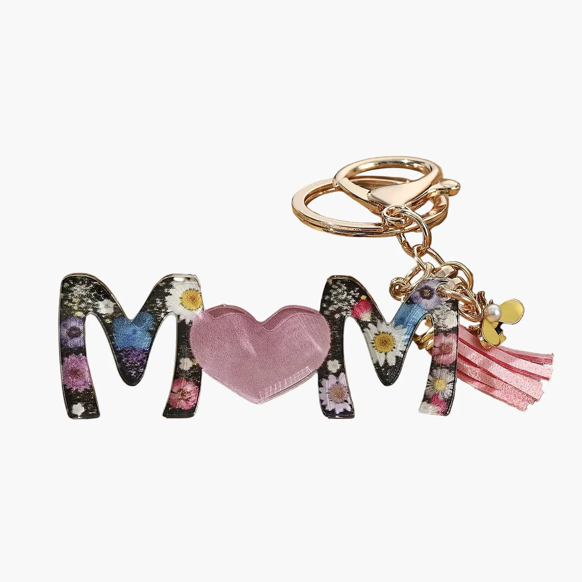 Porte-clés femme style tendance pour la fête des mères avec motif floral et cœur - Image 11