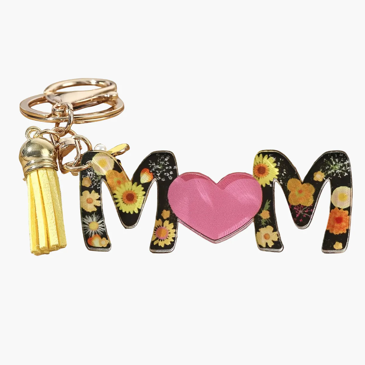Porte-clés femme style tendance pour la fête des mères avec motif floral et cœur - Image 13