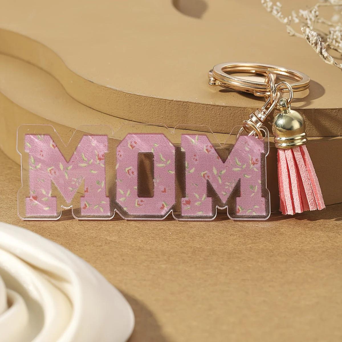Porte-clés femme style tendance pour la fête des mères avec motif floral et cœur - Image 5