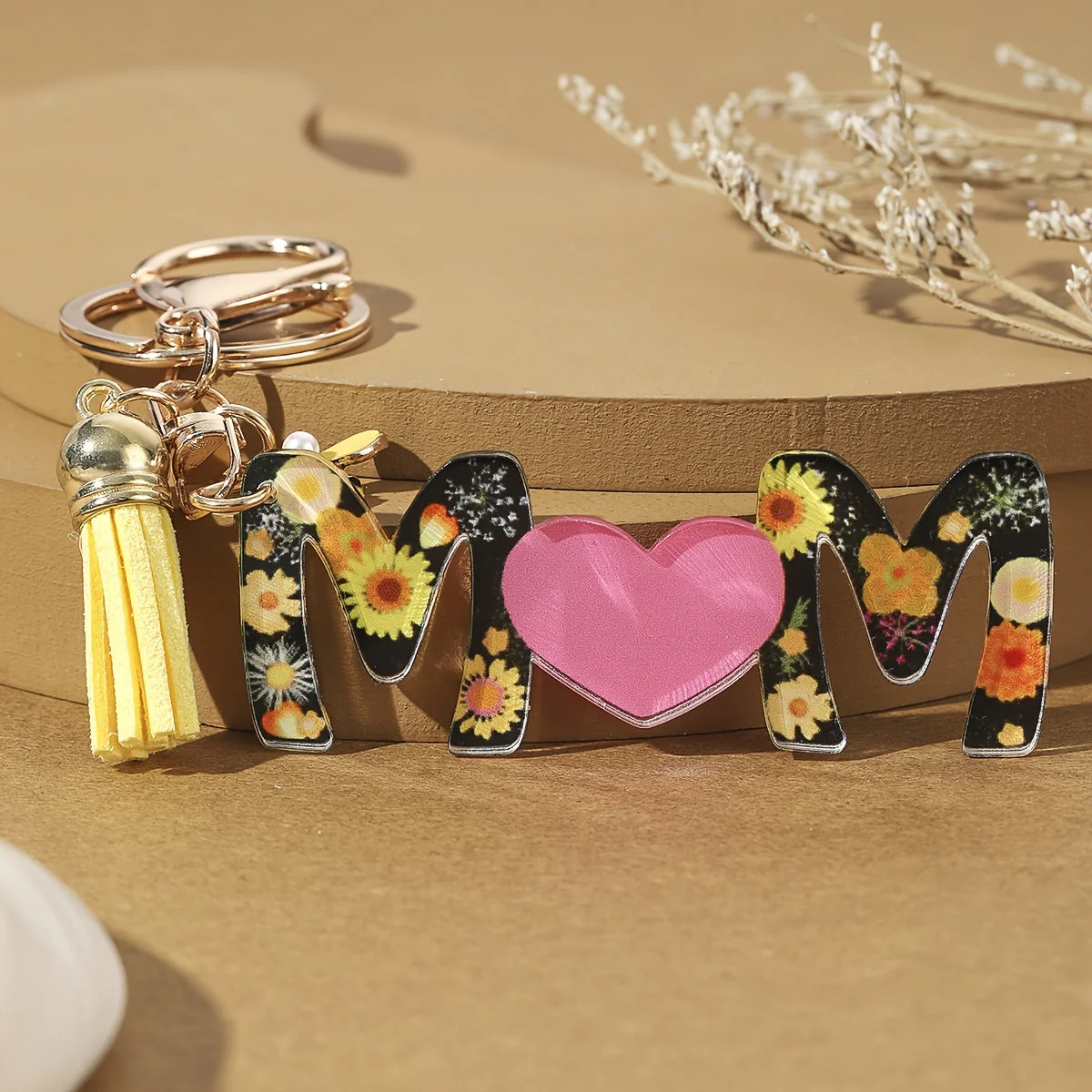 Porte-clés femme style tendance pour la fête des mères avec motif floral et cœur - Image 7