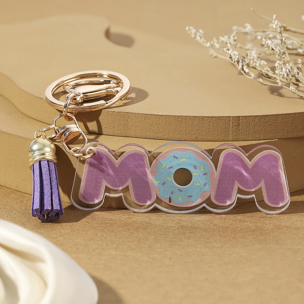 Porte-clés femme style tendance pour la fête des mères avec motif floral et cœur - Image 9