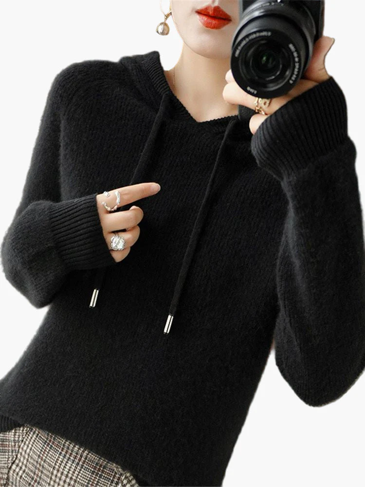 Pull à Capuche Femme Style Décontracté Élégant pour Automne et Hiver - Image 12