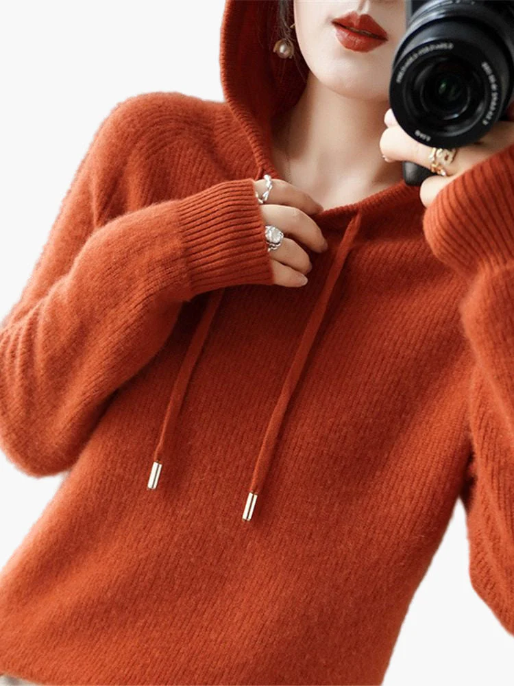 Pull à Capuche Femme Style Décontracté Élégant pour Automne et Hiver - Image 14