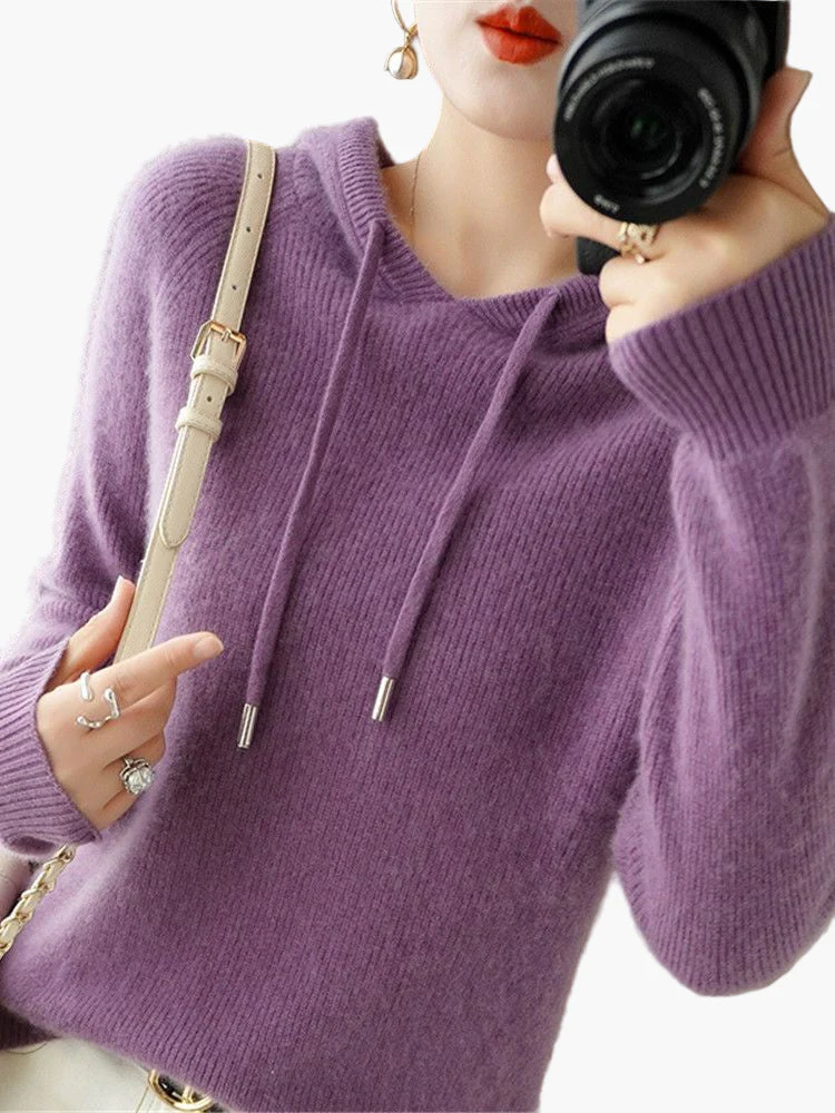Pull à Capuche Femme Style Décontracté Élégant pour Automne et Hiver - Image 7