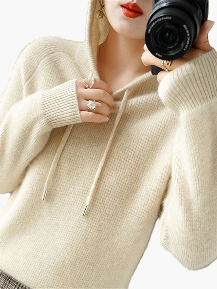 Pull à Capuche Femme Style Décontracté Élégant pour Automne et Hiver - Image 9