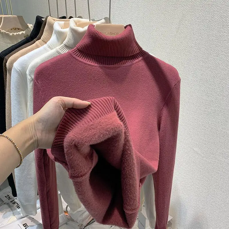 Pull à Col Roulé Doublé Femme Style Classique et Confort Hiver - Image 11