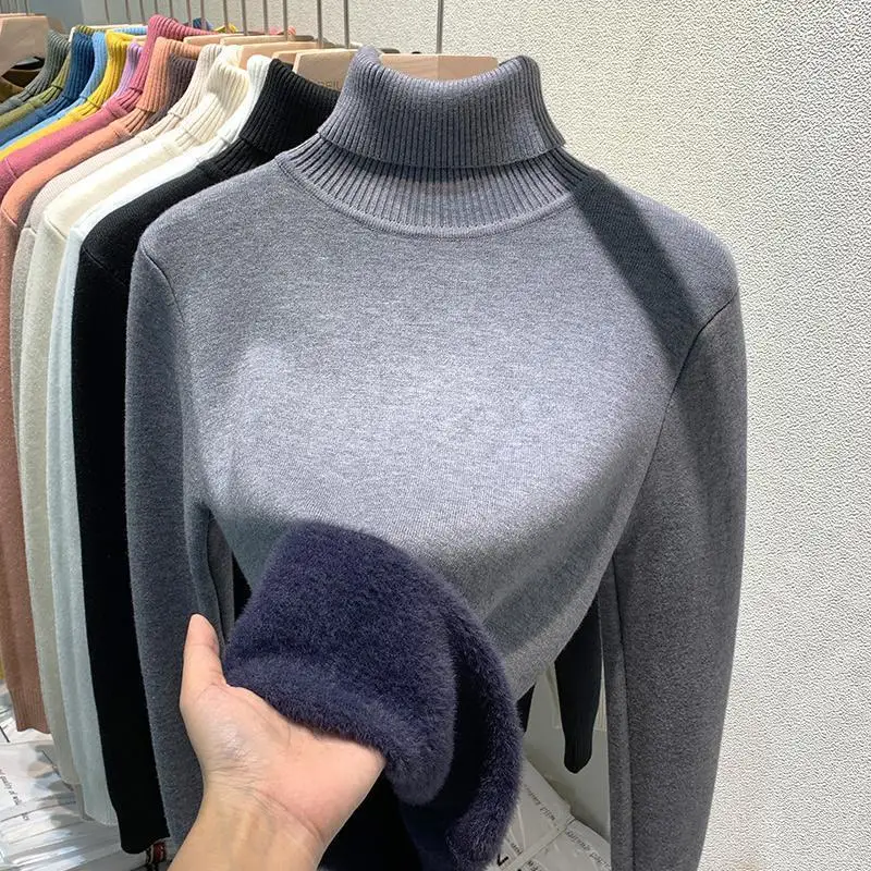 Pull à Col Roulé Doublé Femme Style Classique et Confort Hiver - Image 9