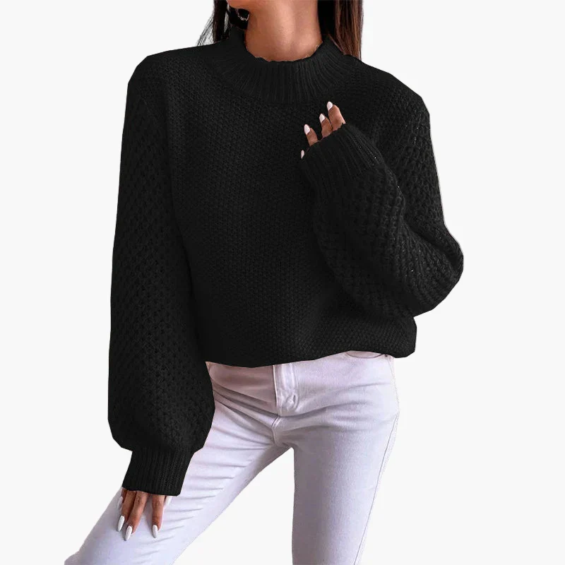 Pull ample femme style décontracté manches ballon tricot chic automne hiver - Image 6