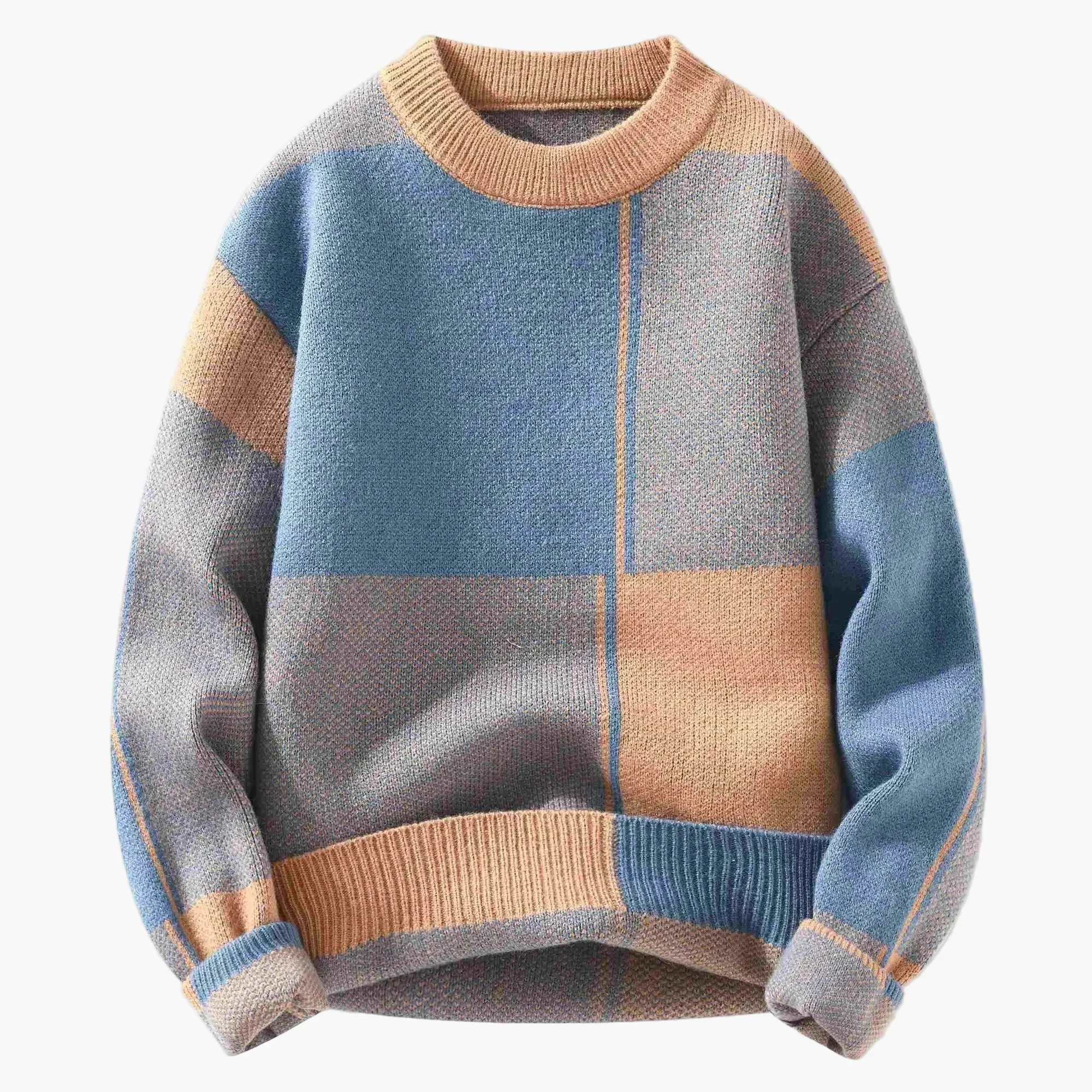 Pull ample à motif géométrique pour homme, style décontracté tendance - Image 2