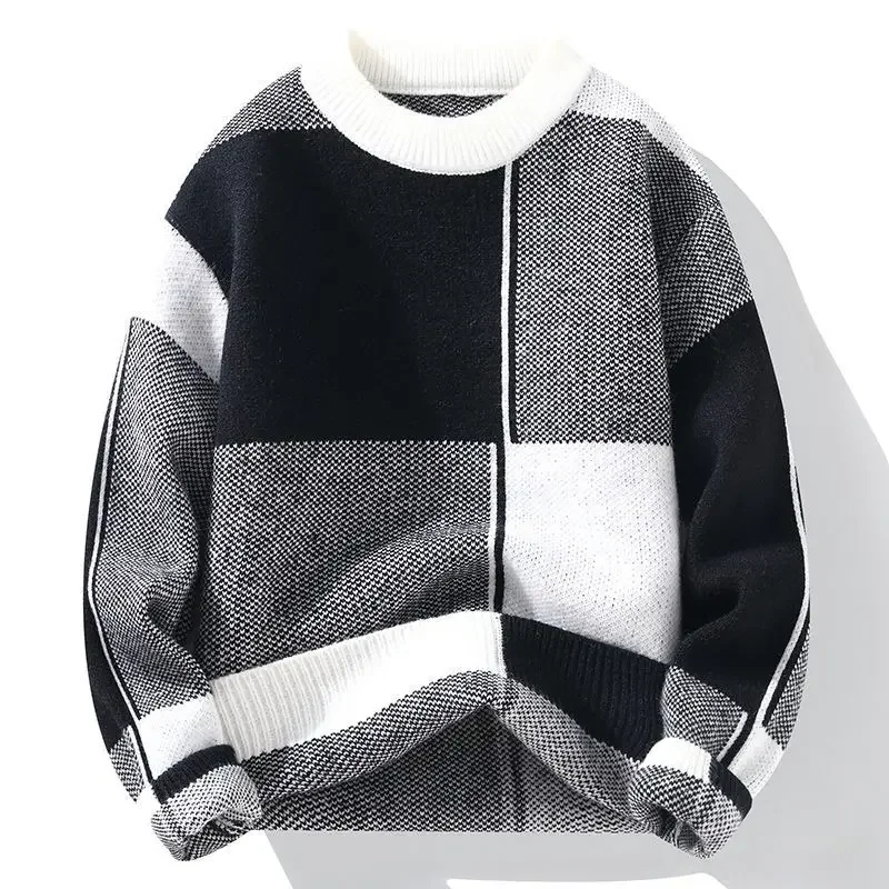 Pull ample à motif géométrique pour homme, style décontracté tendance - Image 3