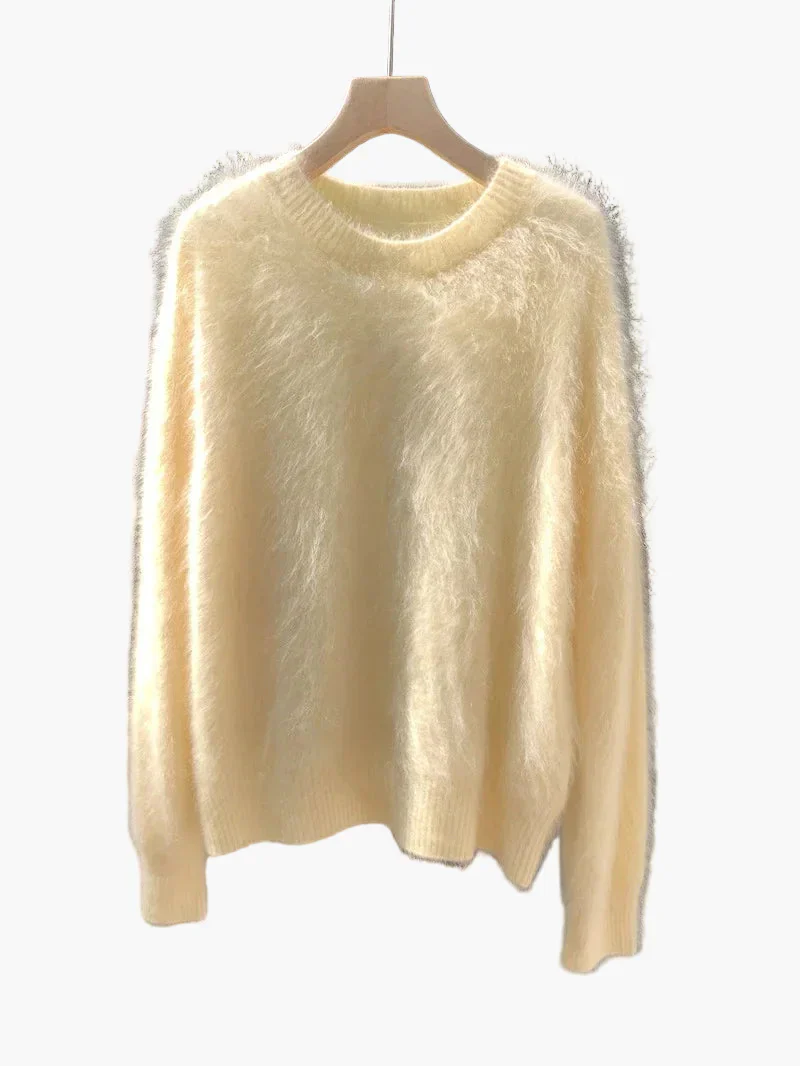 Pull ample style décontracté pour femme, col rond, look cocooning chic - Image 10