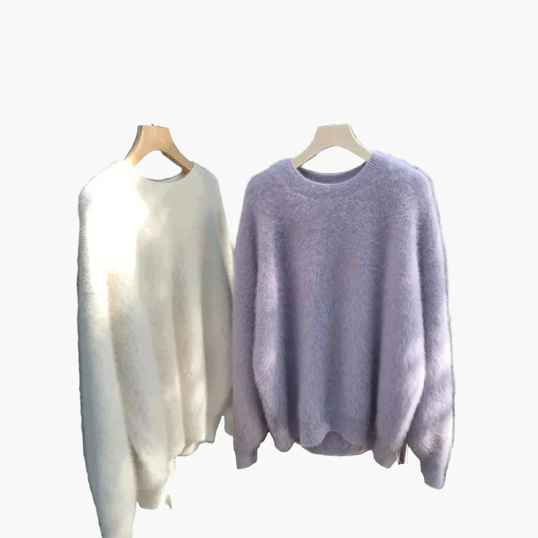 Pull ample style décontracté pour femme, col rond, look cocooning chic - Image 12
