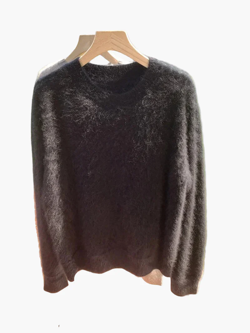 Pull ample style décontracté pour femme, col rond, look cocooning chic - Image 2