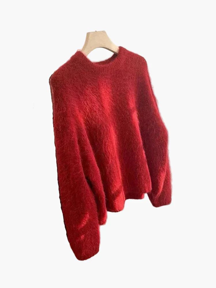 Pull ample style décontracté pour femme, col rond, look cocooning chic - Image 3