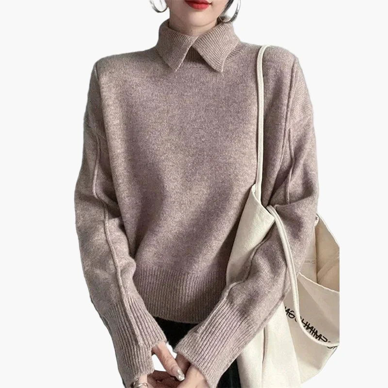 Pull col chemise femme style élégant et décontracté pour bureau ou sortie - Image 5
