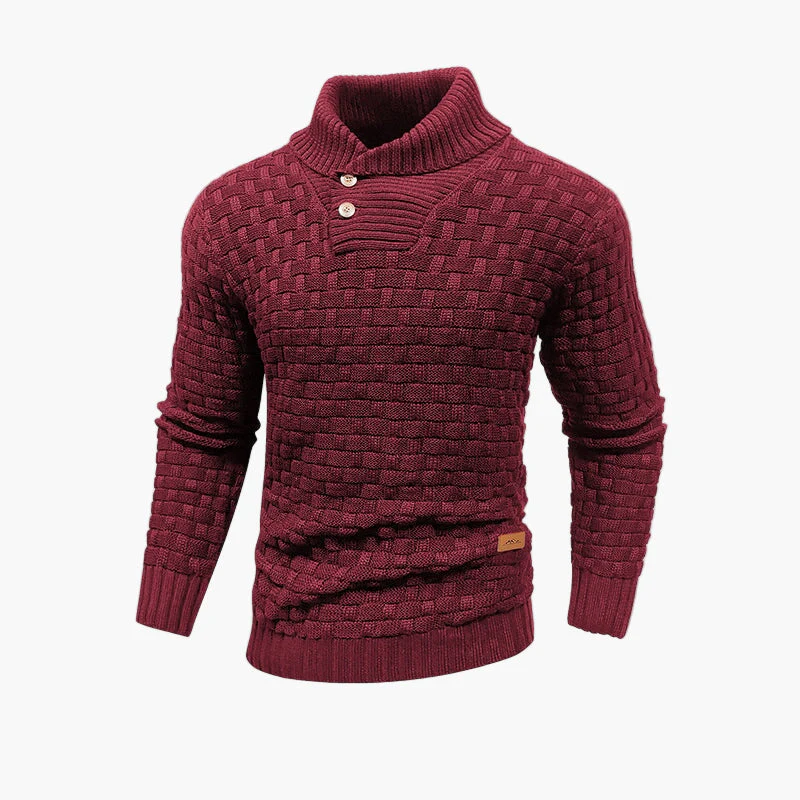Pull à col montant boutonné homme – Style maille tressée chic pour l’automne et l’hiver - Image 6