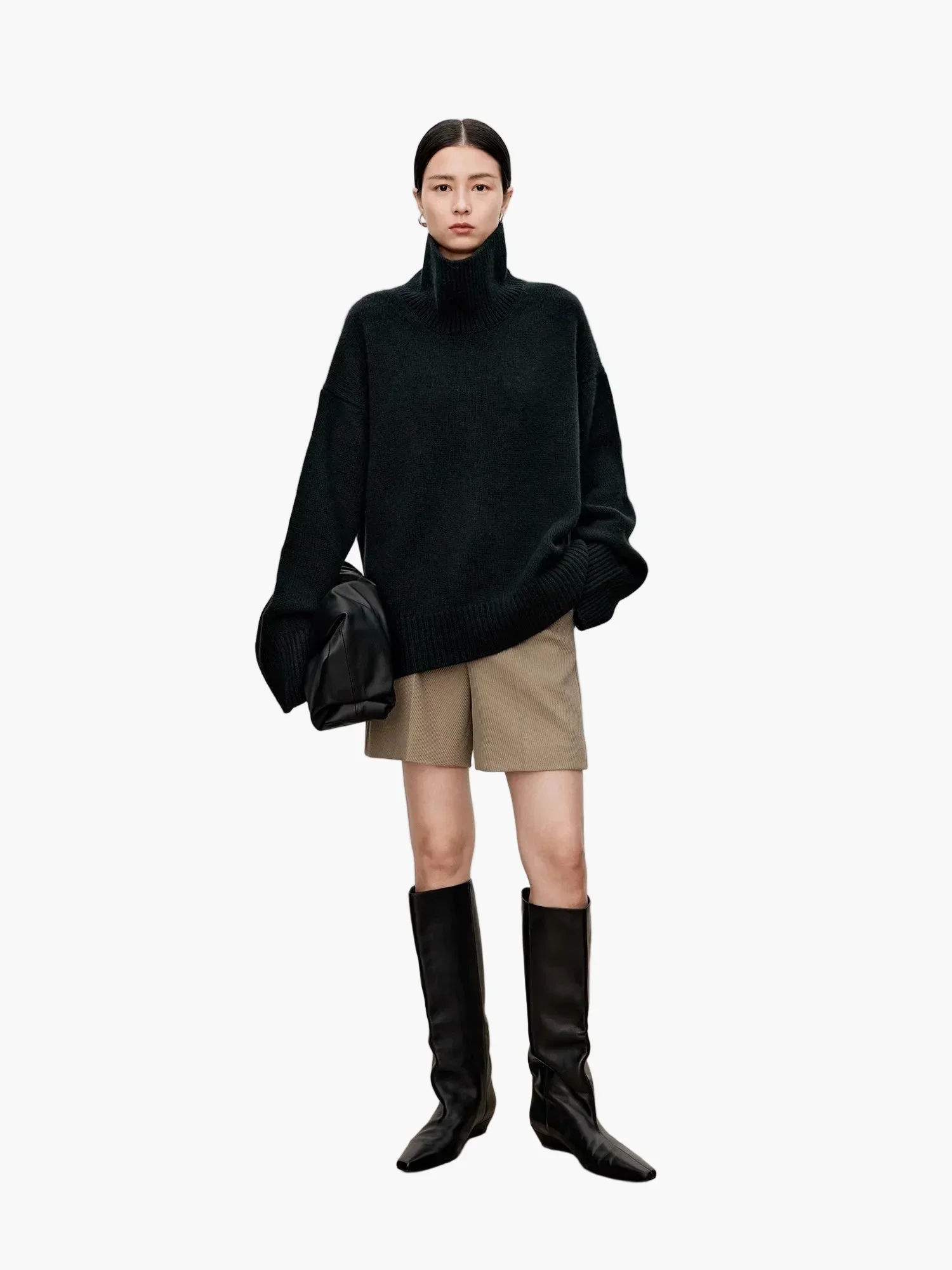 Pull à col roulé ample pour femme, style moderne et confortable pour l'automne et l'hiver - Image 5