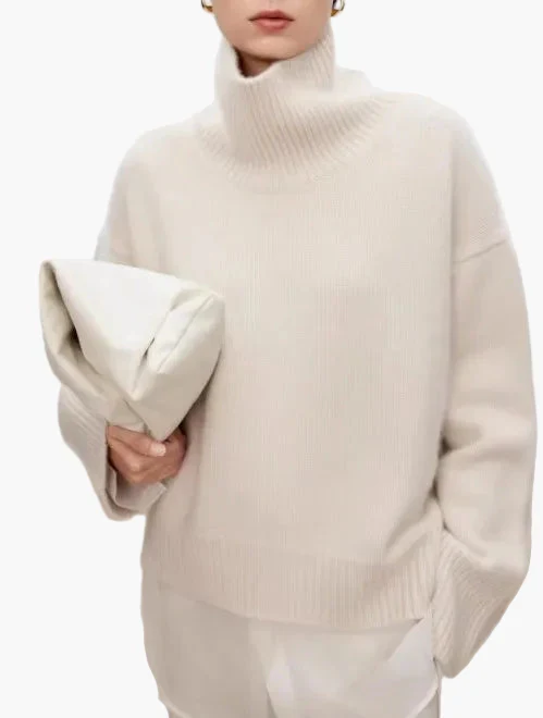Pull à col roulé ample pour femme, style moderne et confortable pour l'automne et l'hiver - Image 7