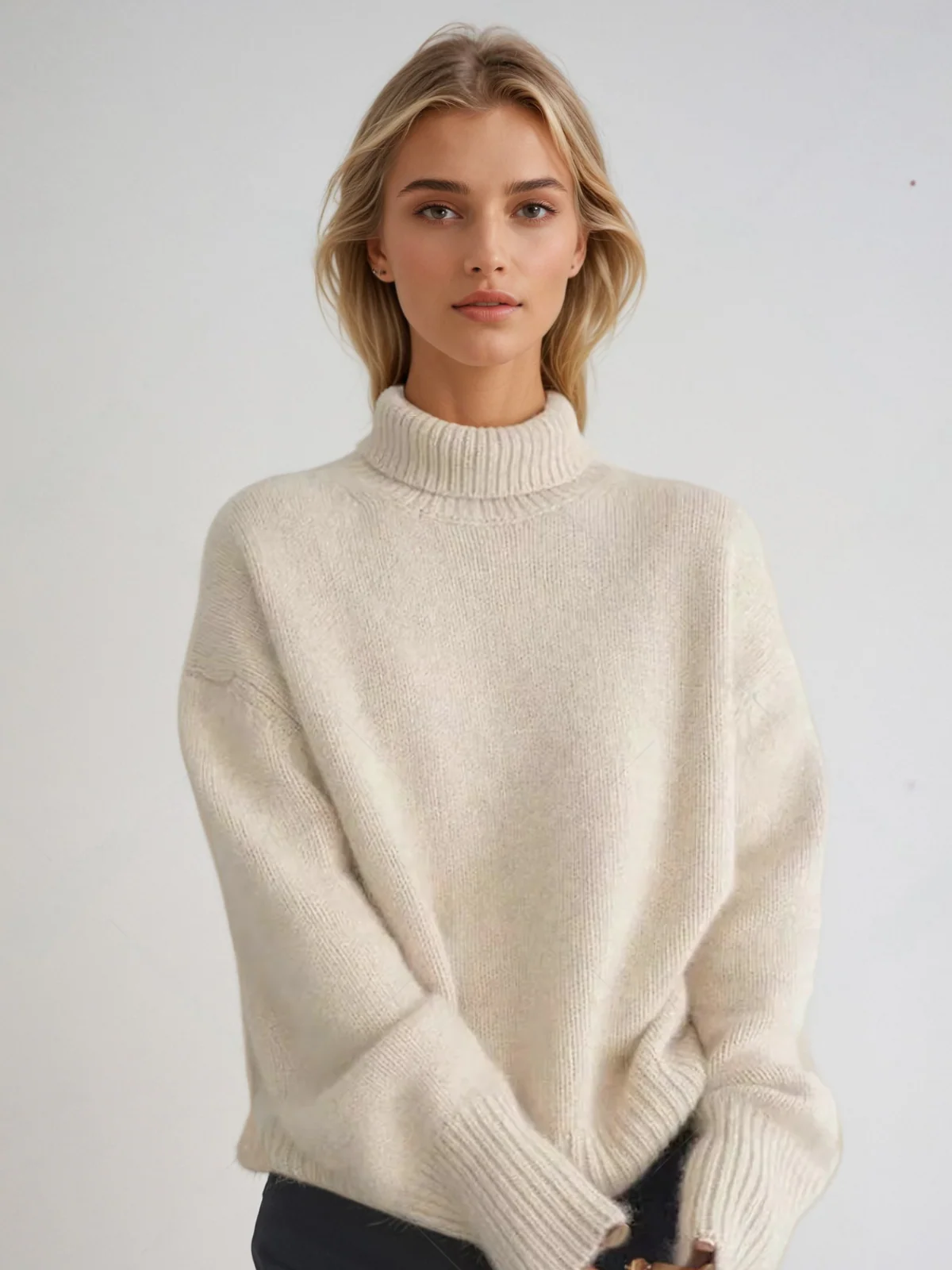 Pull à col roulé ample style coréen pour femme – Mode automne/hiver chic et décontractée - Image 4