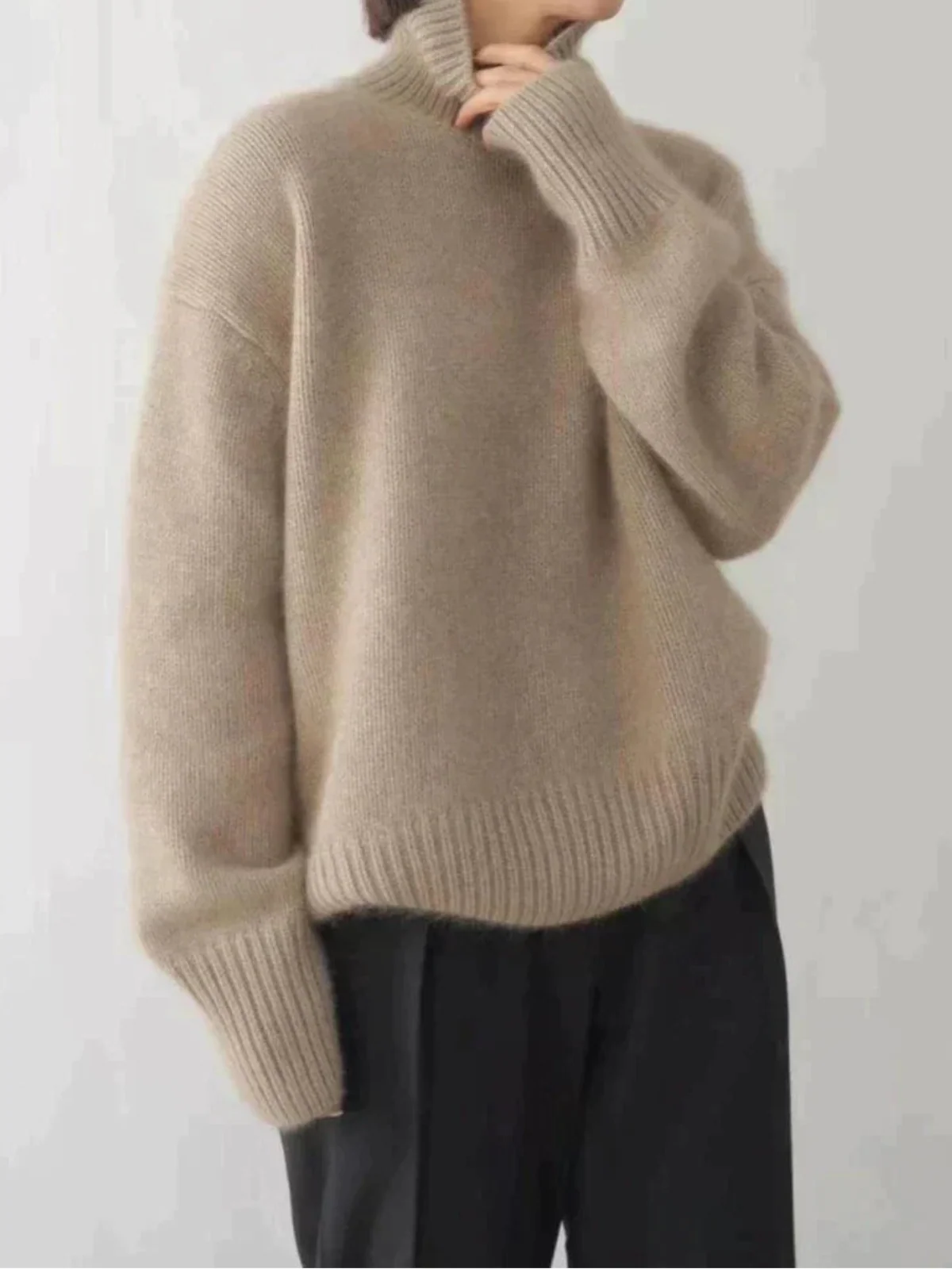 Pull à col roulé ample style coréen pour femme – Mode automne/hiver chic et décontractée - Image 6