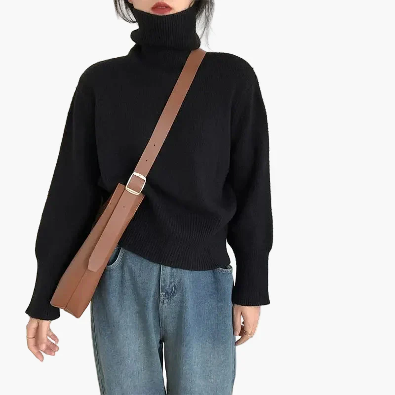 Pull col roulé ample style décontracté pour femme – Look chic et confortable pour l’automne et l’hiver - Image 2
