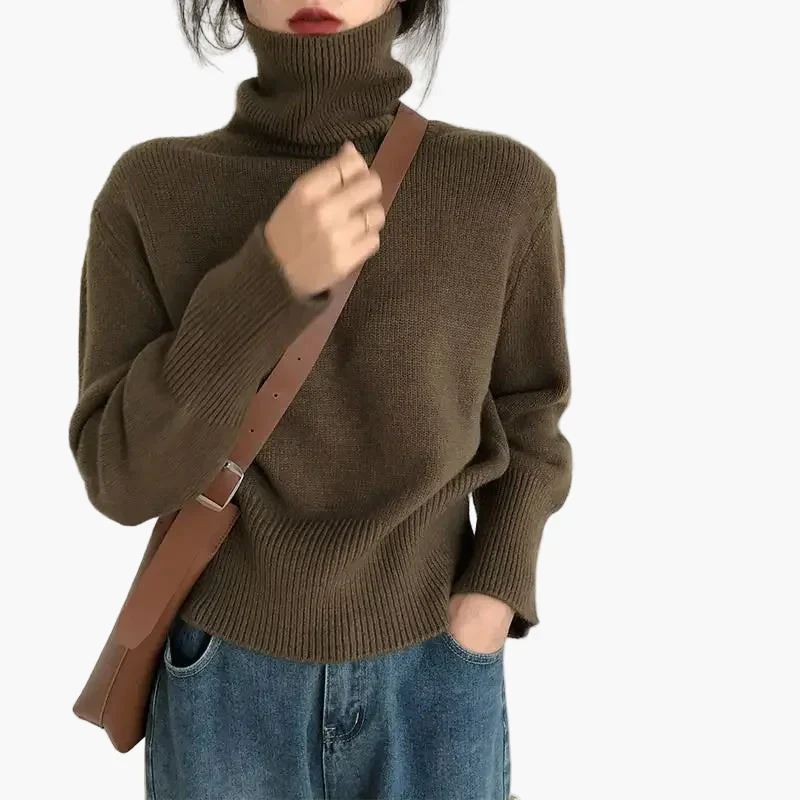 Pull col roulé ample style décontracté pour femme – Look chic et confortable pour l’automne et l’hiver - Image 5