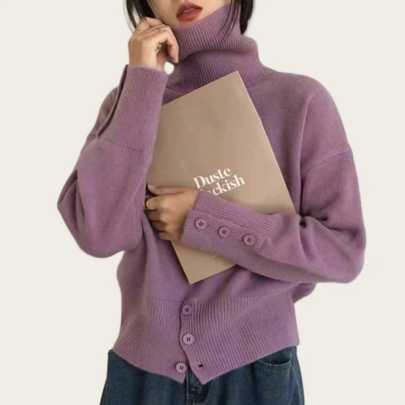 Pull à Col Roulé Décontracté pour Femme – Style Oversize Élégant pour l’Automne et l’Hiver - Image 3