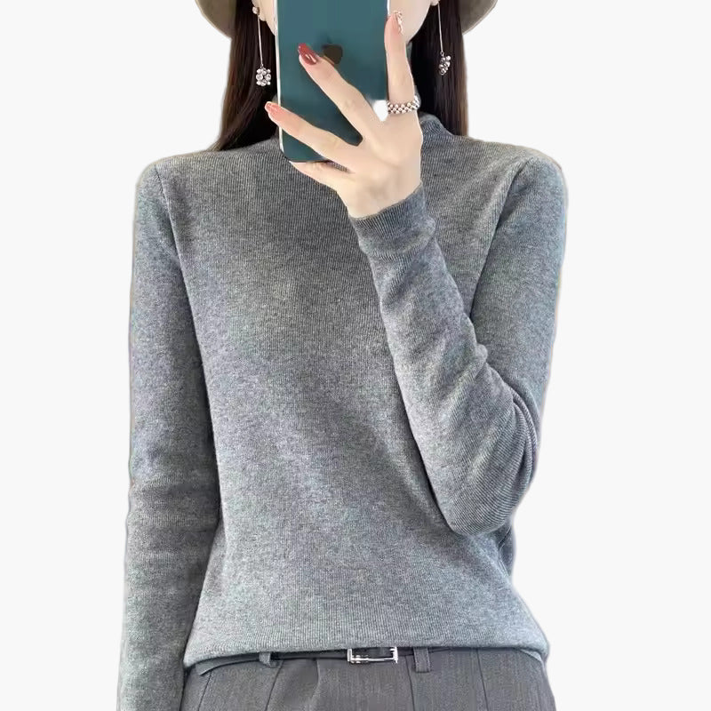 Pull Col Roulé Élégant Femme Style Chic pour Automne Hiver - Image 10