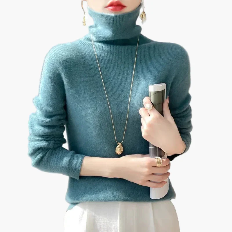 Pull Col Roulé Élégant Femme Style Chic pour Automne Hiver - Image 2
