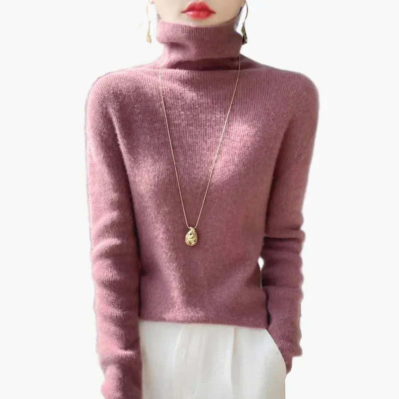 Pull Col Roulé Élégant Femme Style Chic pour Automne Hiver - Image 3