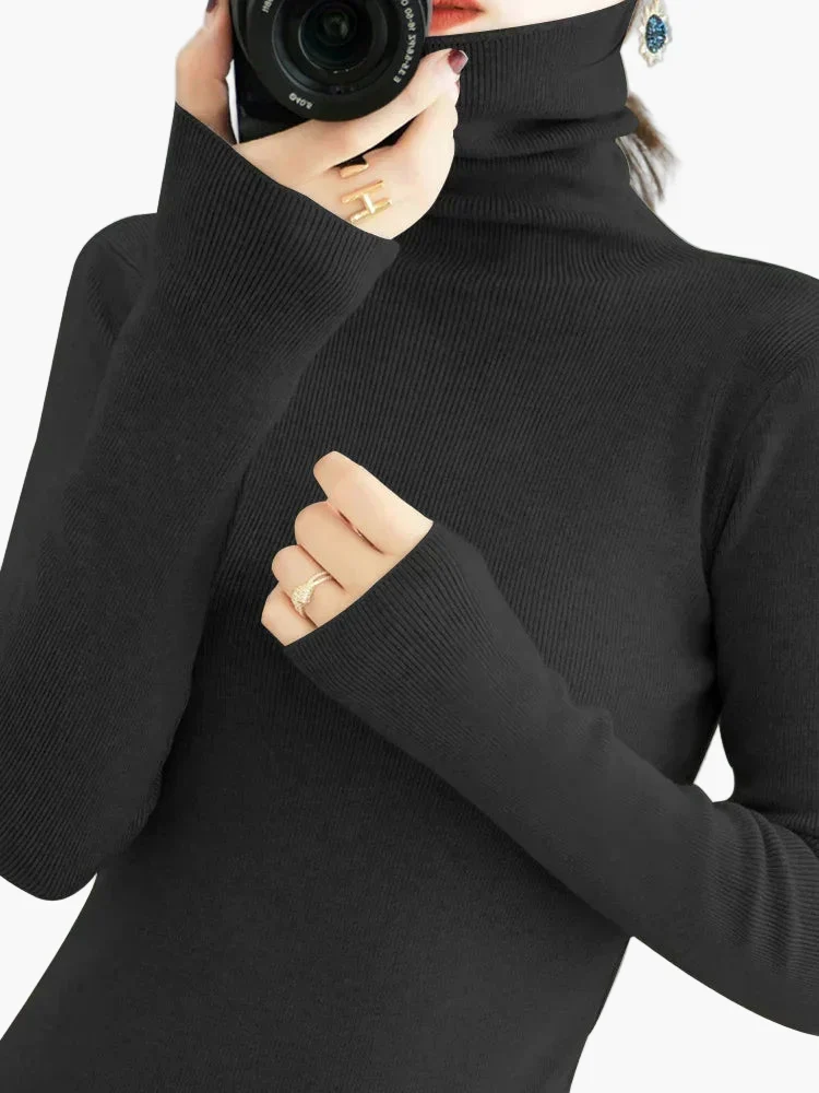 Pull Col Roulé Élégant Femme Style Chic pour Automne Hiver - Image 4