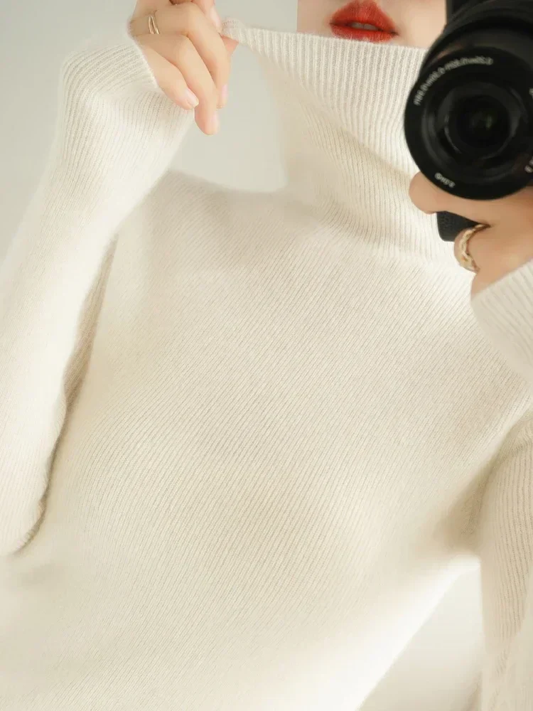 Pull Col Roulé Élégant Femme Style Chic pour Automne Hiver - Image 5