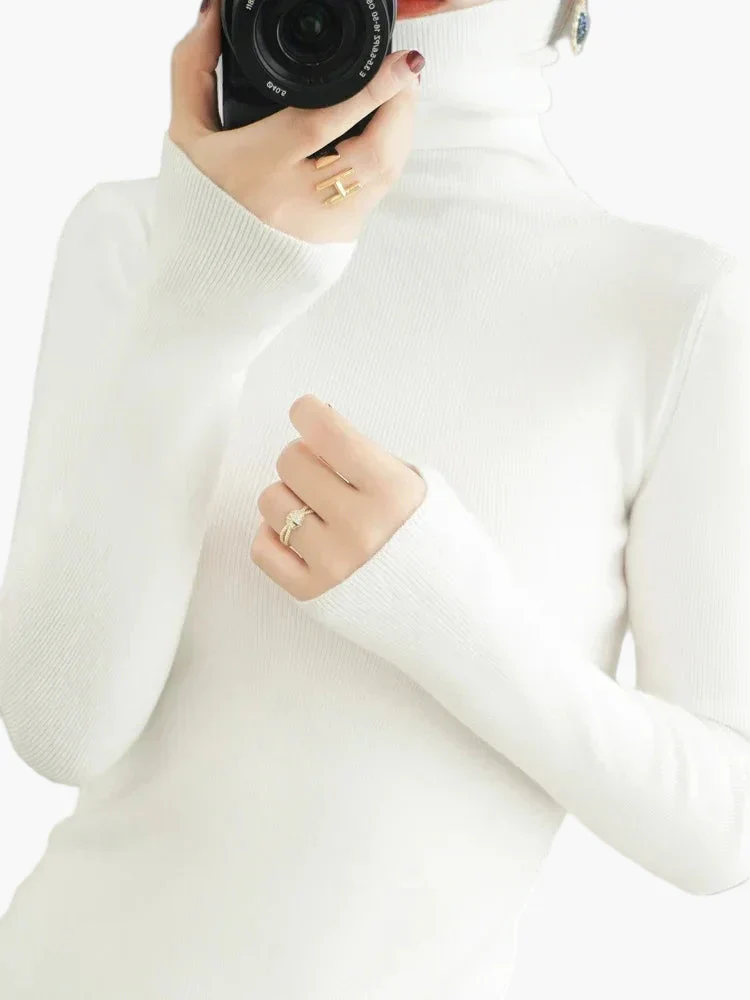 Pull Col Roulé Élégant Femme Style Chic pour Automne Hiver - Image 6
