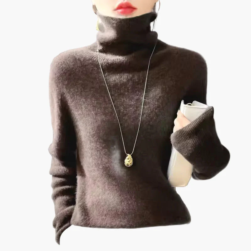 Pull Col Roulé Élégant Femme Style Chic pour Automne Hiver - Image 9