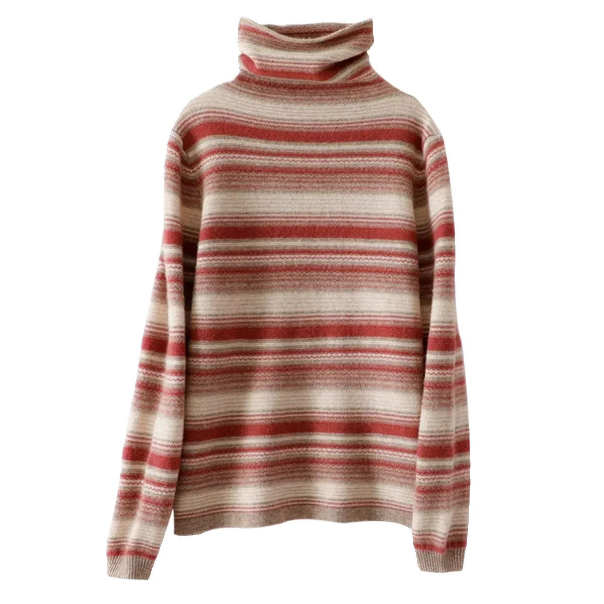 Pull à Col Roulé Femme Style Vintage Rayé Idéal pour l'Hiver et le Quotidien - Image 8