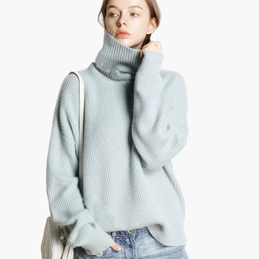 Pull à col roulé oversize pour femme - Style décontracté et tendance - Image 10