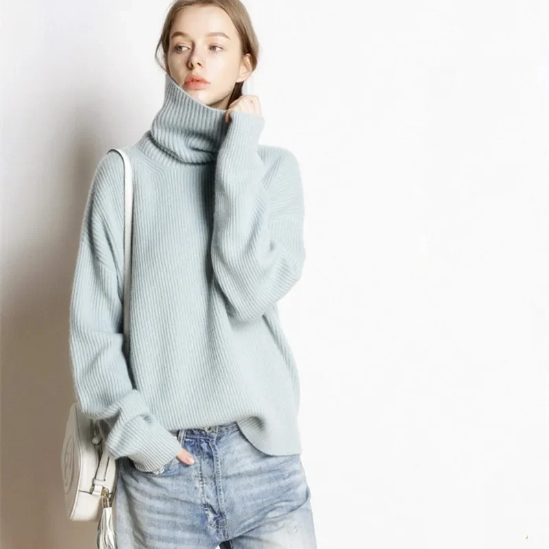 Pull à col roulé oversize pour femme - Style décontracté et tendance - Image 4