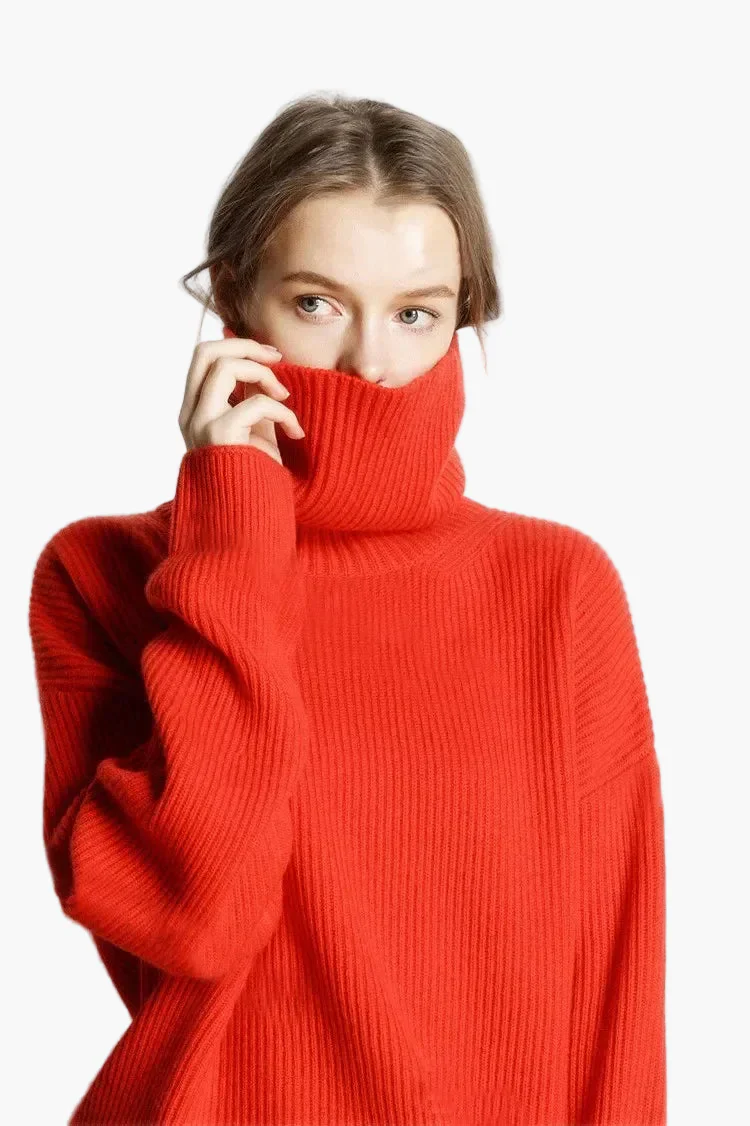 Pull à col roulé oversize pour femme - Style décontracté et tendance - Image 6