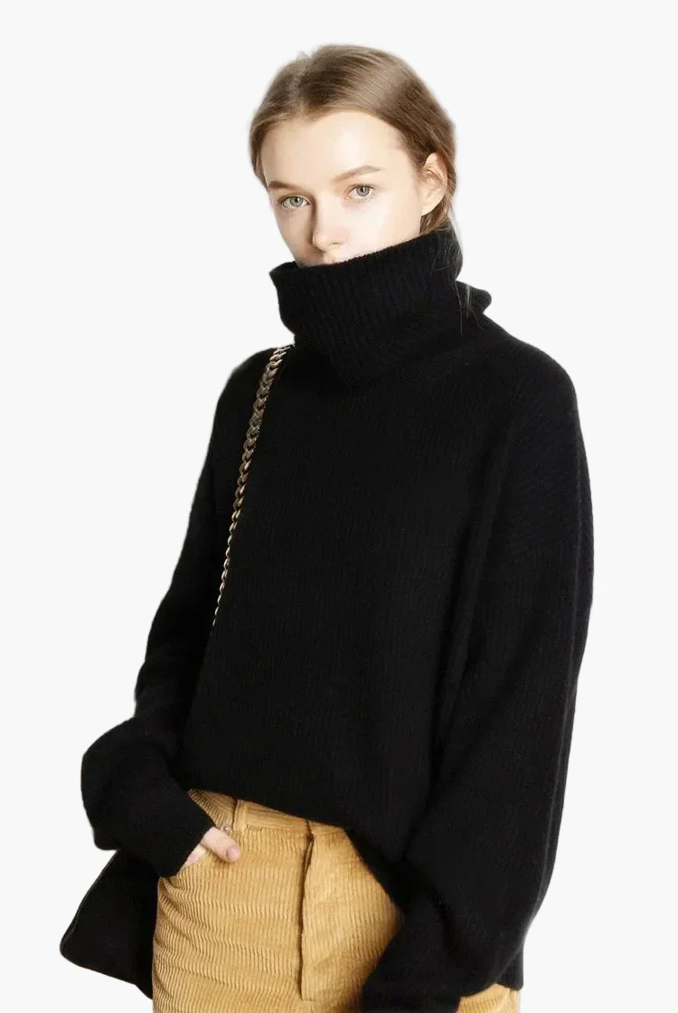 Pull à col roulé oversize pour femme - Style décontracté et tendance - Image 9