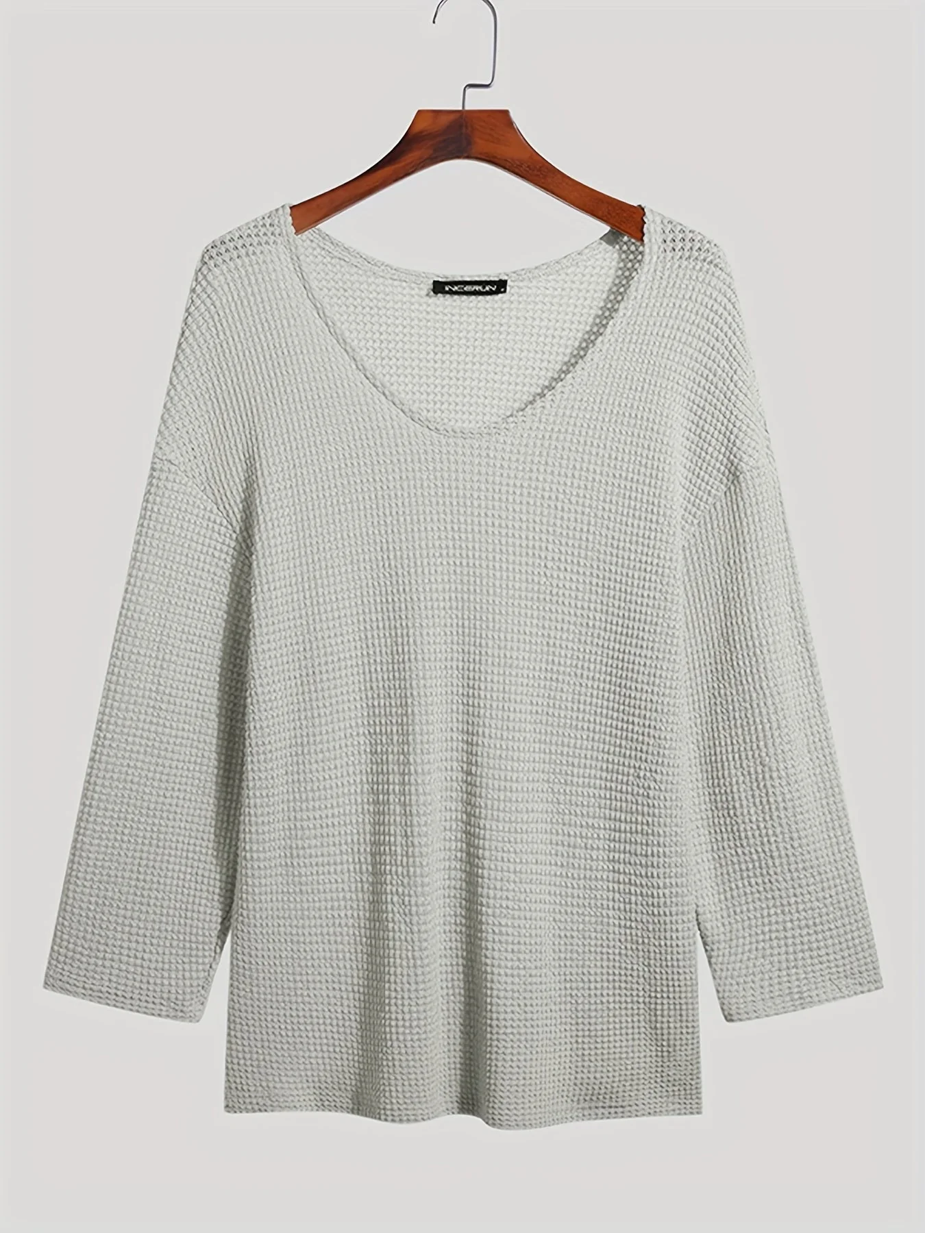 Pull décontracté à col en V pour homme style maille aérée idéal pour toutes saisons - Image 10