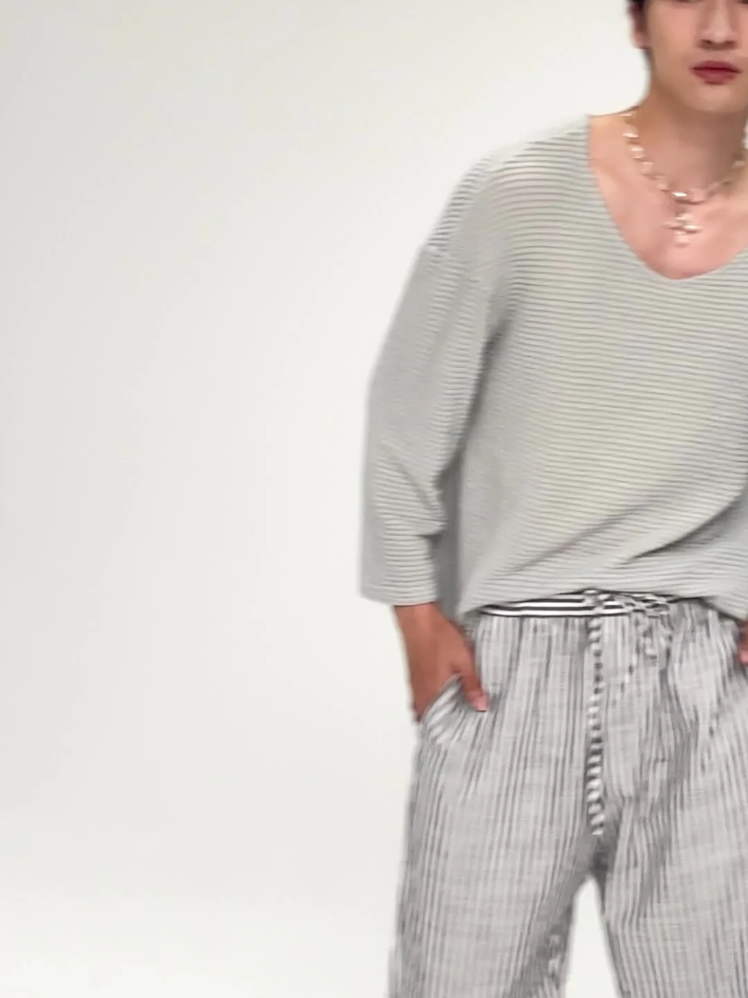 Pull décontracté à col en V pour homme style maille aérée idéal pour toutes saisons - Image 11