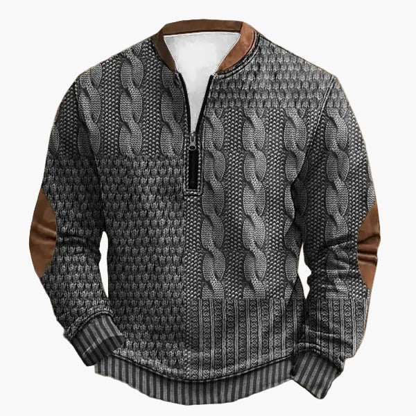Pull décontracté à col zippé style tricot pour homme – Look moderne pour l’automne et l’hiver - Image 2