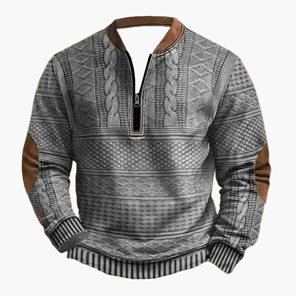 Pull décontracté à col zippé style tricot pour homme – Look moderne pour l’automne et l’hiver - Image 4