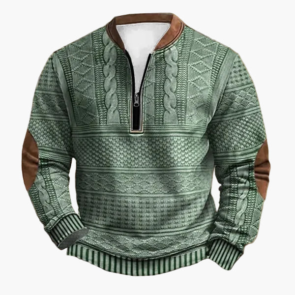 Pull décontracté à col zippé style tricot pour homme – Look moderne pour l’automne et l’hiver - Image 5