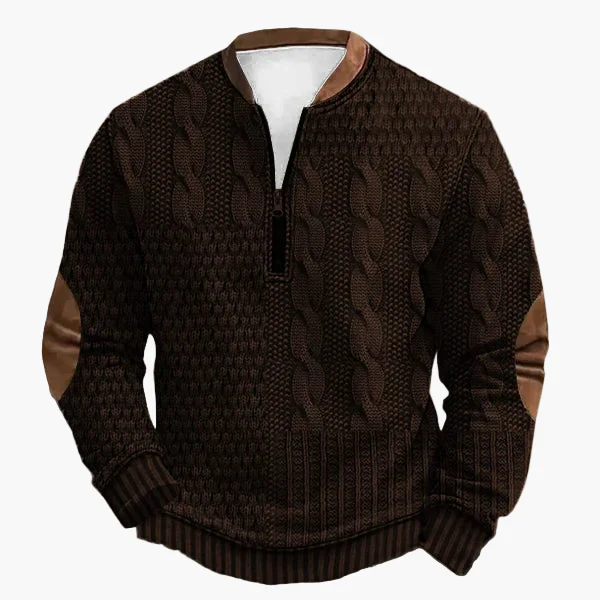Pull décontracté à col zippé style tricot pour homme – Look moderne pour l’automne et l’hiver - Image 7